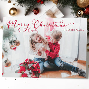 Foto för festive God jul Calligraphy Foto Julkort