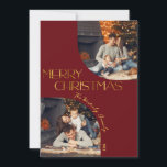 Foto för Festive Modern God jul Arch Julkort<br><div class="desc">Dina vänner och kära kommer att vara glada och ljusa när de får dessa briljanta,  festliga röda kort och guld God jul-kort i julhelg.</div>