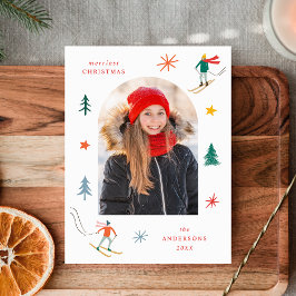 Foto för Festive Skiers Helg Vykort