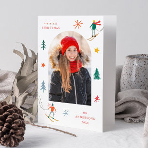 Foto för Festive Skiers Helgkort