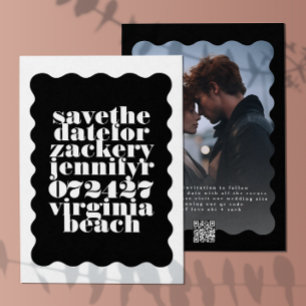 Foto för fet, kallopad, svart, Gräns, vit QR-kod Spara Datumet