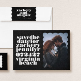 Foto för fet, kallopad, svart, Gräns-vit QR-kod Spara Datumet