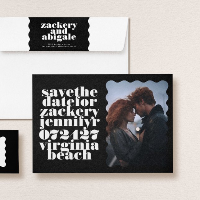 Foto för fet, kallopad, svart, Gräns-vit QR-kod Spara Datumet (Skapare uppladdad)