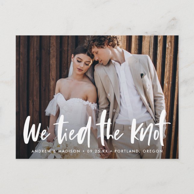 Foto för fet penselskript Vi bindde till knuten kn Vykort (Framsida)