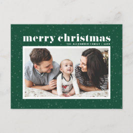 Foto för fet typografi Grönt God jul Helg Vykort
