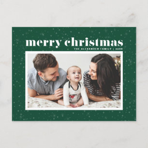 Foto för fet typografi Grönt God jul Helg Vykort