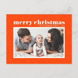 Foto för fet typografi Orange God jul Helg Vykort