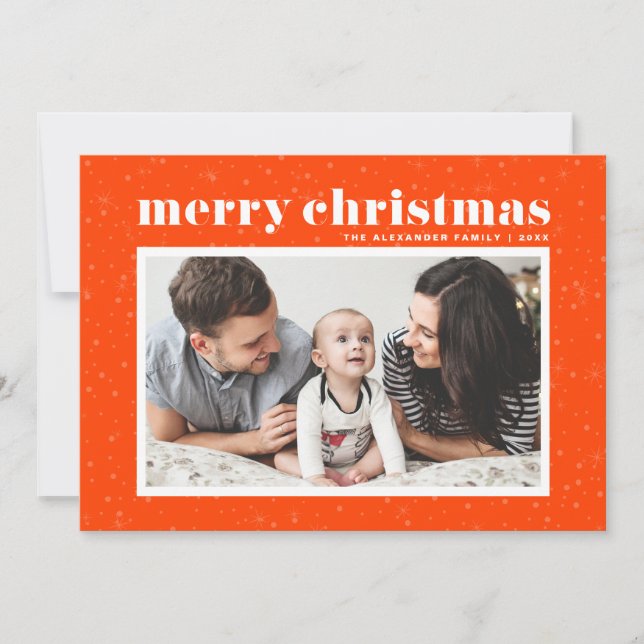 Foto för fet typografi Orange God jul Julkort (Framsida)