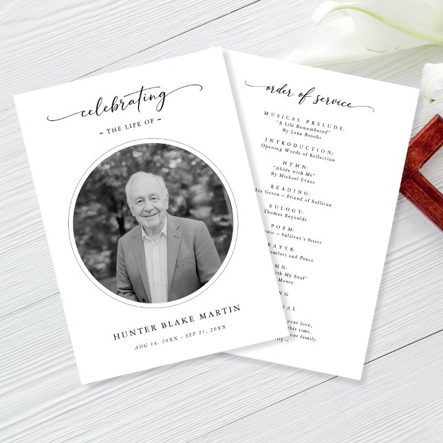 Foto för firande i livets begravningstjänst program (Skapare uppladdad)