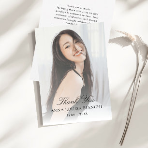 Foto för firande i livets begravningstjänst tack kort