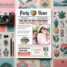 Foto för Födelsedagsfesten Retro Newspaper