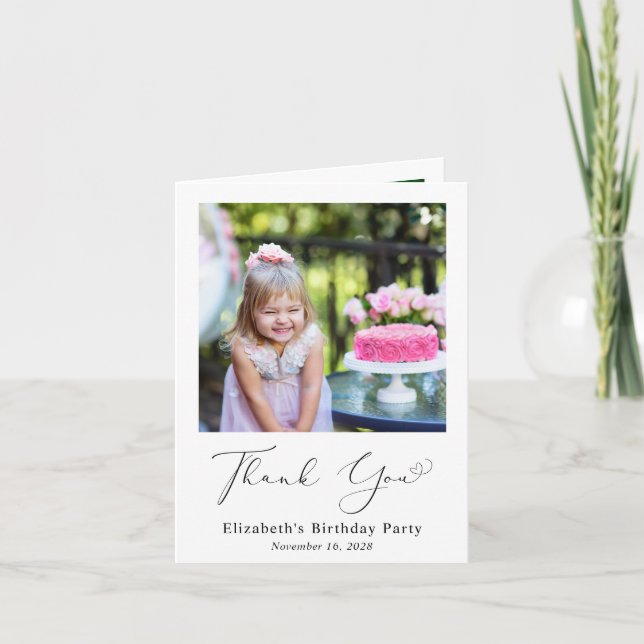 Foto för födelsedagsskript tack kort (Framsida)