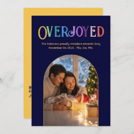 Foto för födelsemeddelande om Golden Glow Julafton Julkort