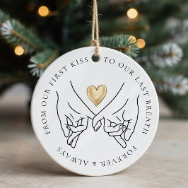 Foto för Forever och Always Bröllop-årsdagen Julgransprydnad Keramik