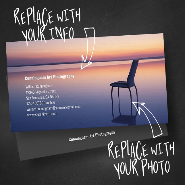 Foto för foto av modern Minimalistisk Anpassningsb Visitkort (Skapare uppladdad)