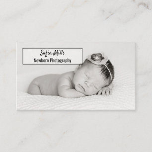 Foto för fotograf för babyfotografi nyfött visitkort