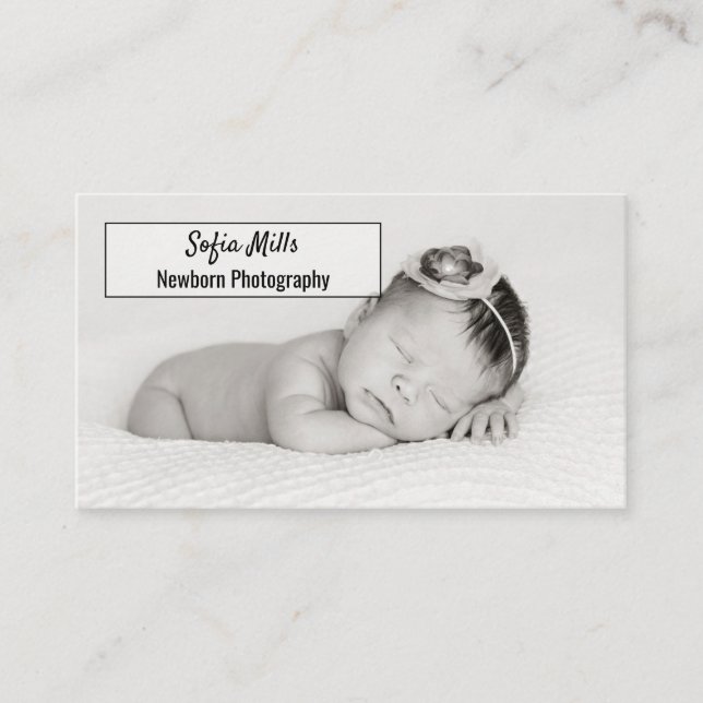 Foto för fotograf för babyfotografi nyfött visitkort (Framsida)