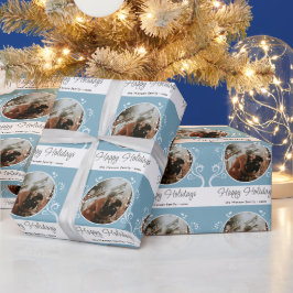 Foto för glad helg Blue Foliage Family Photo Presentpapper