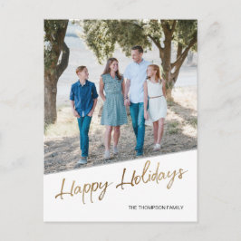 Foto för Glad helg-familjen i Guld Script Vykort