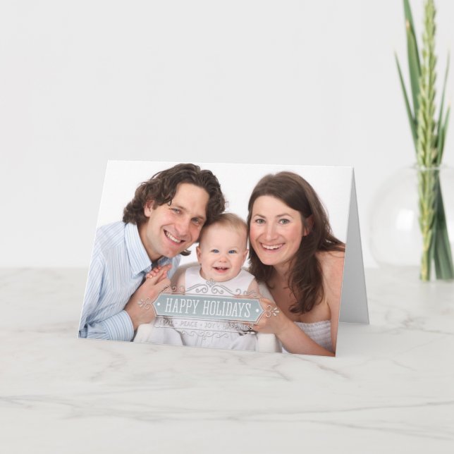 Foto för glad helg-familjen med Anpassningsbar Kort (Framsida)