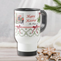 Foto för glad helg Mistletoe Red Bow-familjen