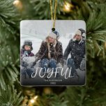 Foto för Glatt kalligrafifamilj med enkelt Brushst Julgransprydnad Keramik<br><div class="desc">En skapa ditt eget enkla och ändå elegant-typografi-familjens prydnadsföremål. en perfekt minns minnesmärket för dina julhälsningar till behållan för det ögonblick du för alltid fångas. Denna unika och chic dekoration har en enastående elegant av familjens namn och år som båda är anpassade genom att klicka på "personlig".Med penseldrag glatt i...</div>