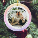Foto för Glitter Colorful Family Photo | Märk och  Julgransprydnad Keramik<br><div class="desc">Foto för Glitter Colorful Family Photo | Märk och ljus</div>