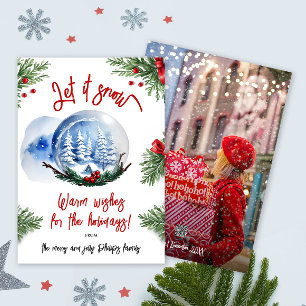 Foto för Globe-familjen för cute Watercolor Winter Julkort