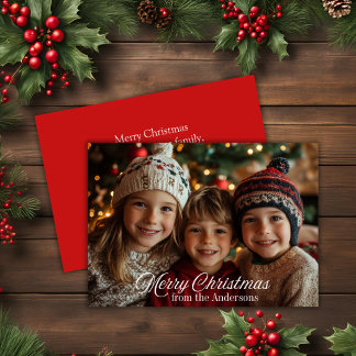 Foto för god jul Classic Script Family Julkort