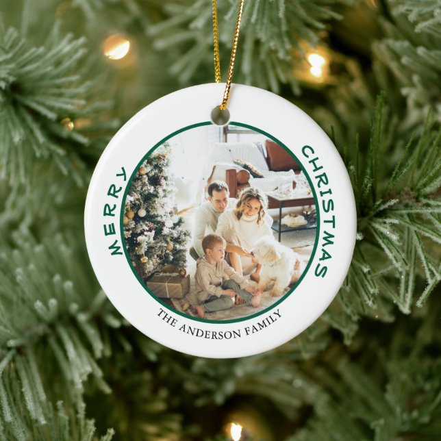 Foto för God jul-familjen med enkel Grönt Julgransprydnad Keramik (Träd)