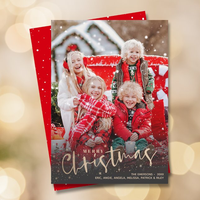 Foto för God jul i Guld-skript Julkort (Skapare uppladdad)
