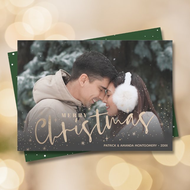 Foto för God jul i Guld-skript Julkort (Skapare uppladdad)