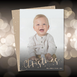Foto för God jul i Guld-skript Julkort