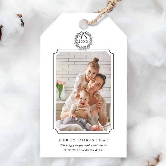 Foto för God jul med minimalt kol Presentetikett (Skapare uppladdad)