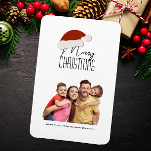 Foto för God jul med modern minimalistisk typograf Magnet