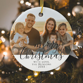 Foto för God jul-skriptfamilj Julgransprydnad Keramik