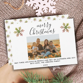 Foto för God jul-skriptfamiljen Snowflake Julkort