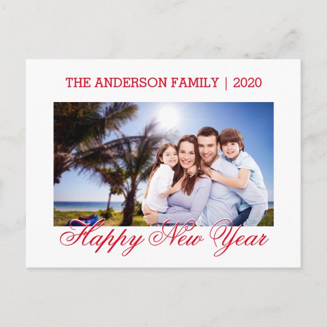 Foto för Gott nytt år-familjen Vykort (Framsida)