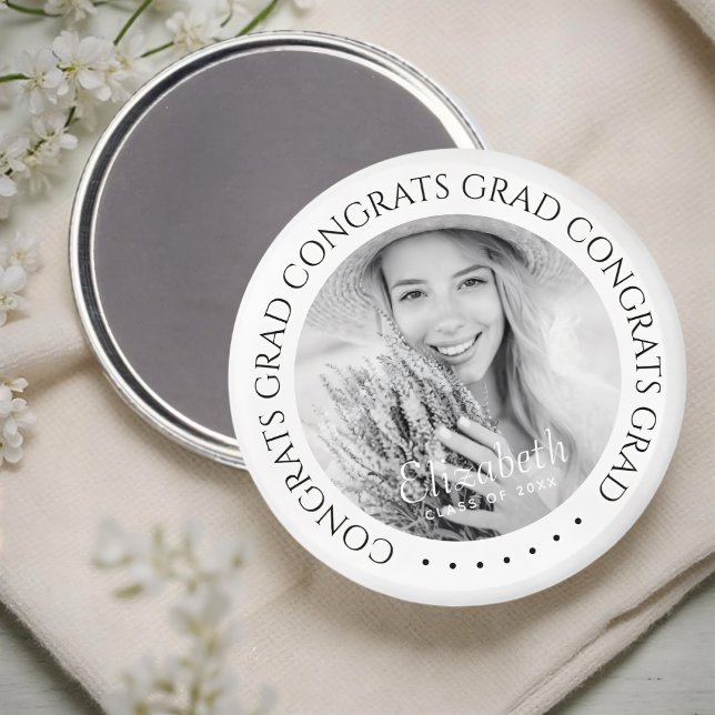 Foto för gratulerar Grad Simple Modern Anpassnings Magnet (Skapare uppladdad)