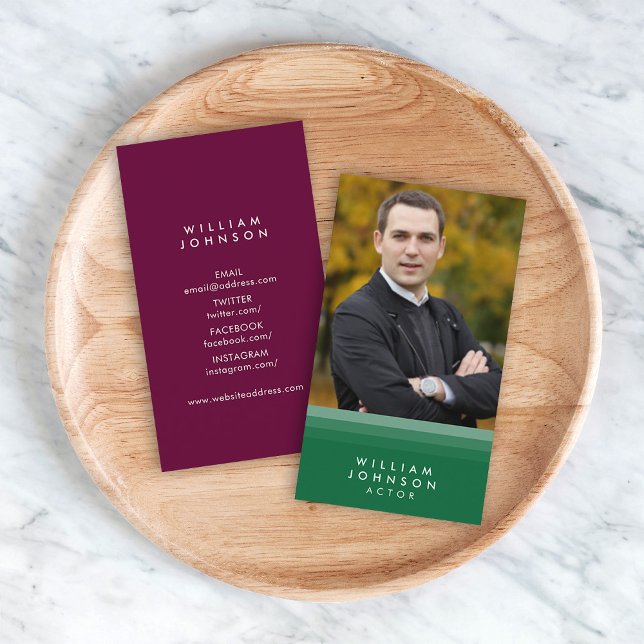 Foto för Grönt och Lila Social Media Visitkort (Skapare uppladdad)