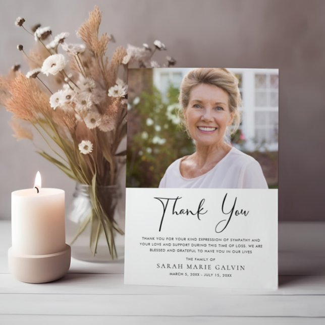 Foto för grundläggande modern Elegant Tack Kort (Skapare uppladdad)