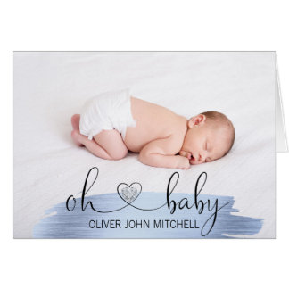 FOTO för guld | för blått för tackOH-baby shower + OBS Kort