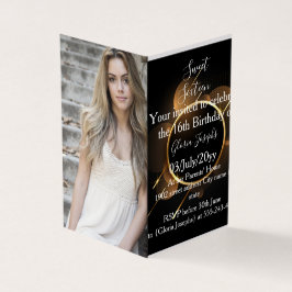 Foto för guld och svart Sweet sixteen Kort