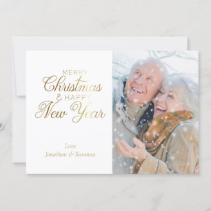 Foto för Guld Script God jul & Gott nytt år Julkort
