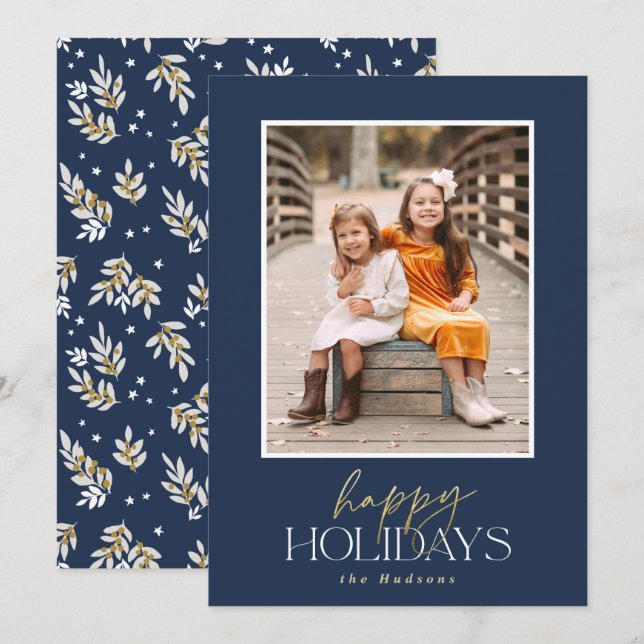 Foto för Guld-skript, marktangulfigrafi med elegan Julkort (Fram/baksida)