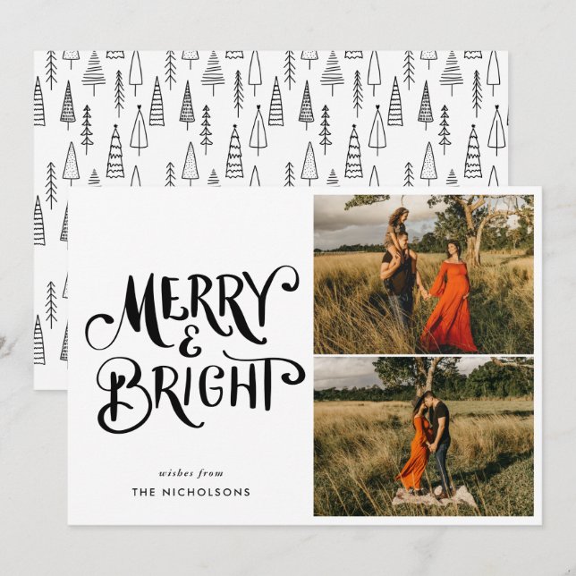 Foto för handskriven skriptfamilj för Merry & Brig Inbjudningar (Fram/baksida)