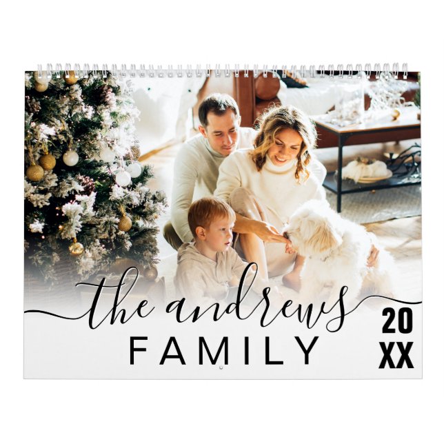 Foto för handskriven skriptfamilj med enkel Elegan Kalender (Omslag)