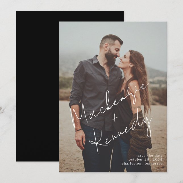 Foto för handskrivet skript Namn Spara datum Datumet (Fram/baksida)