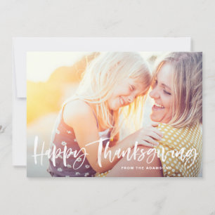 Foto för Happy thanksgiving i vit pensel Julkort