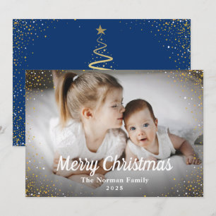Foto för havskräfta Guld Glitter God jul Julkort